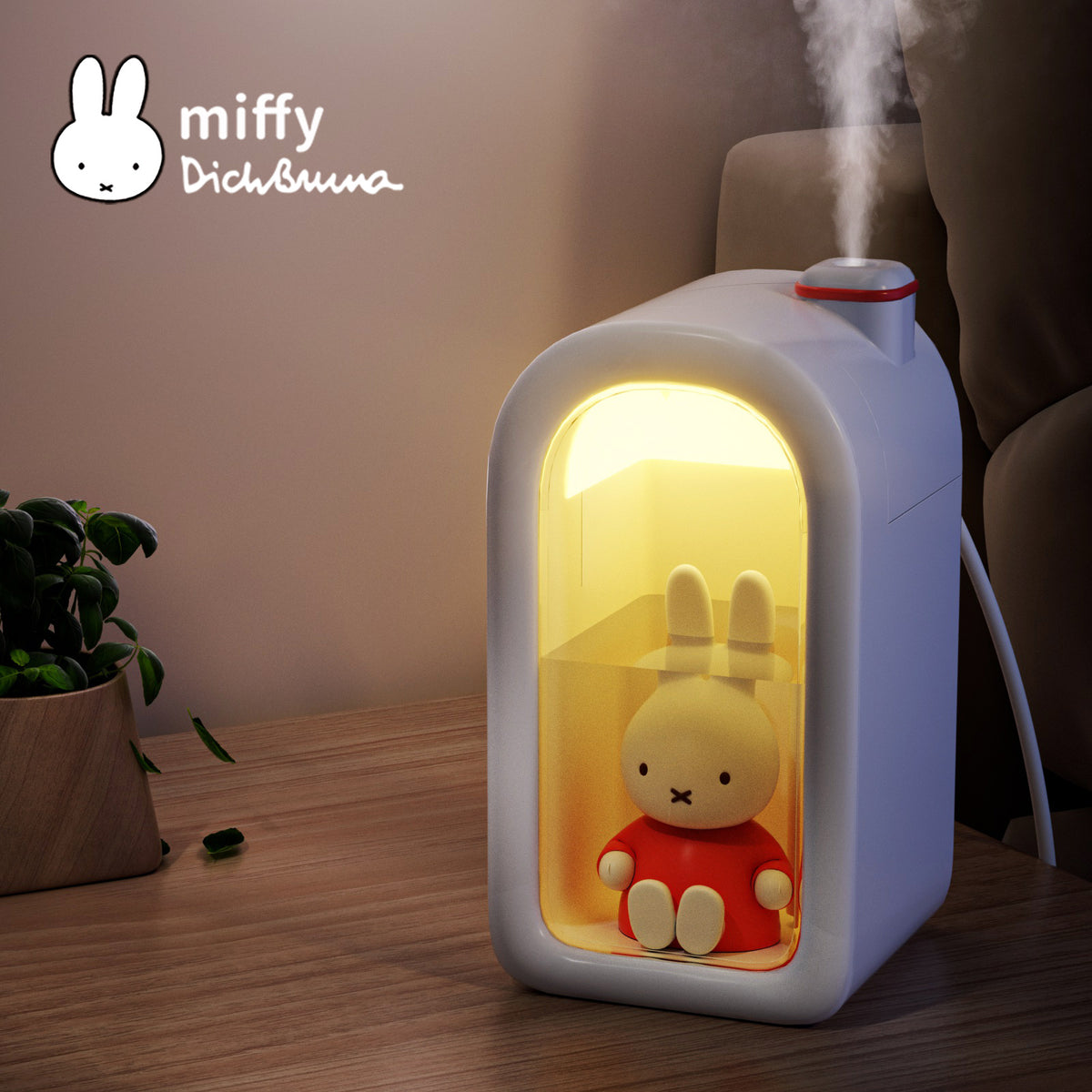 MIPOW x MIFFY 380ml Cool Mist USB Humidifier w/ Adjustable Mist Mode, LED  Moon Lights, Auto Shut-off for Bedroom, Home, Office Nijntje ミッフィー 米菲