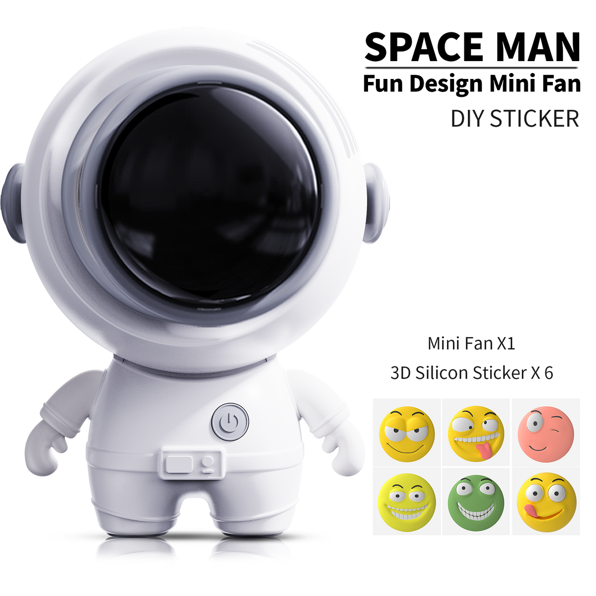 MIPOW Spaceman／Astronaut Designed Portable Neck Fan Summer DIY Sticker  Bladeless Turbine Low Noise lanyard hang the neck